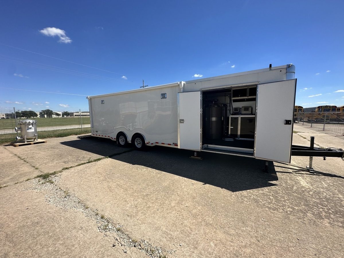 Mobile Treatment Unit trailer exterior with equipment doors open