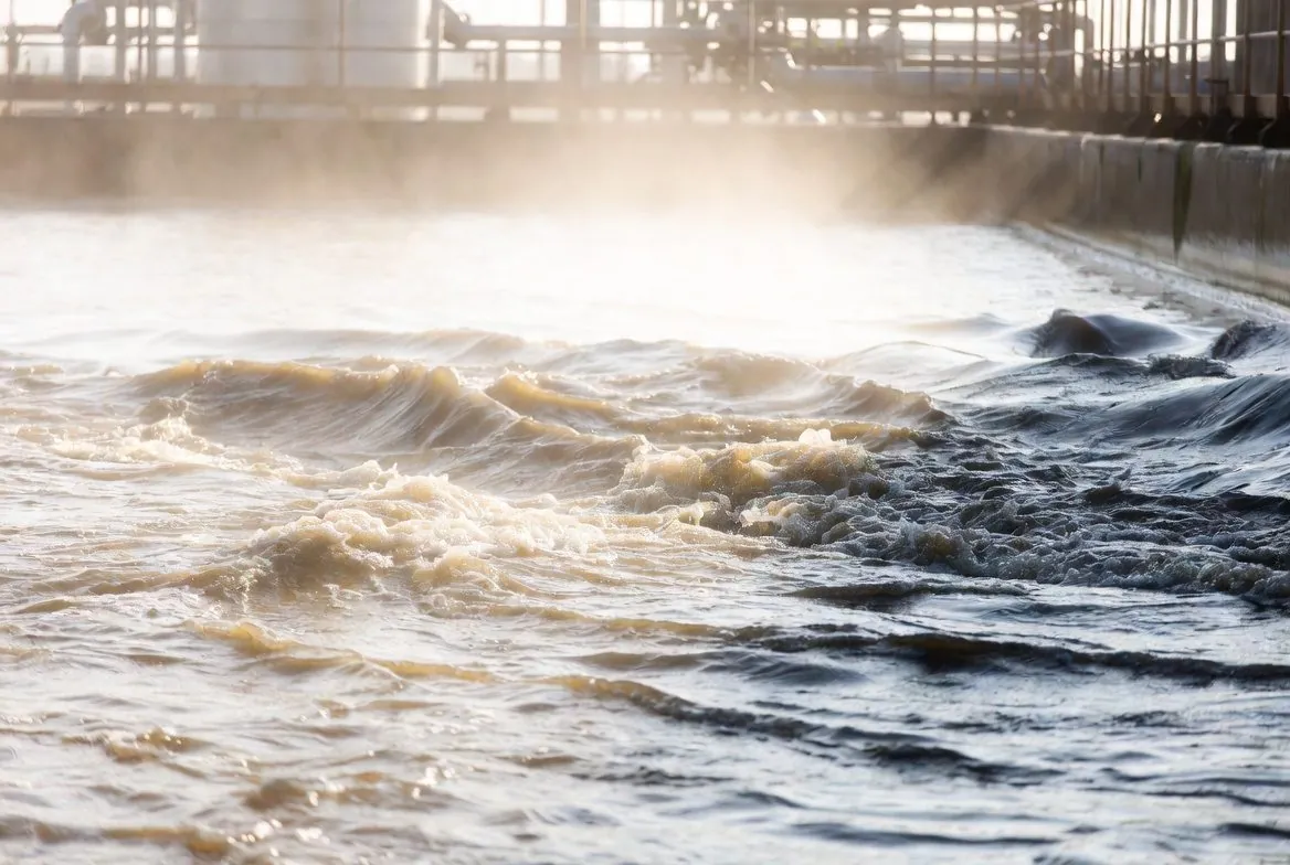 Challenging process water at a treatment facility